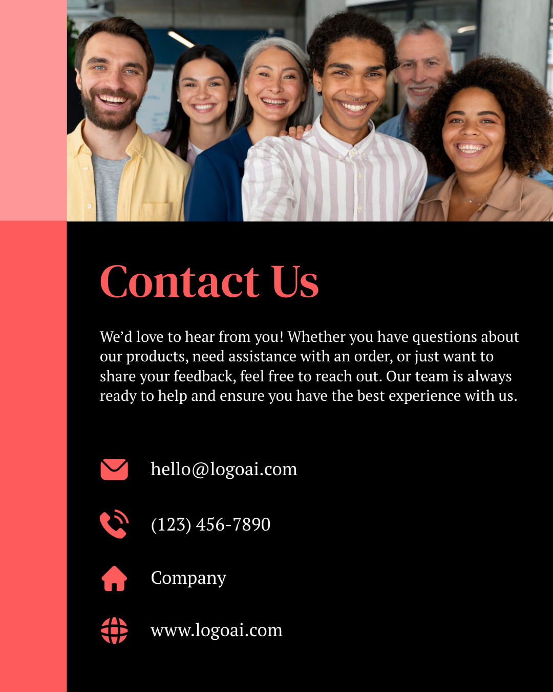 Modern style contact us poster design