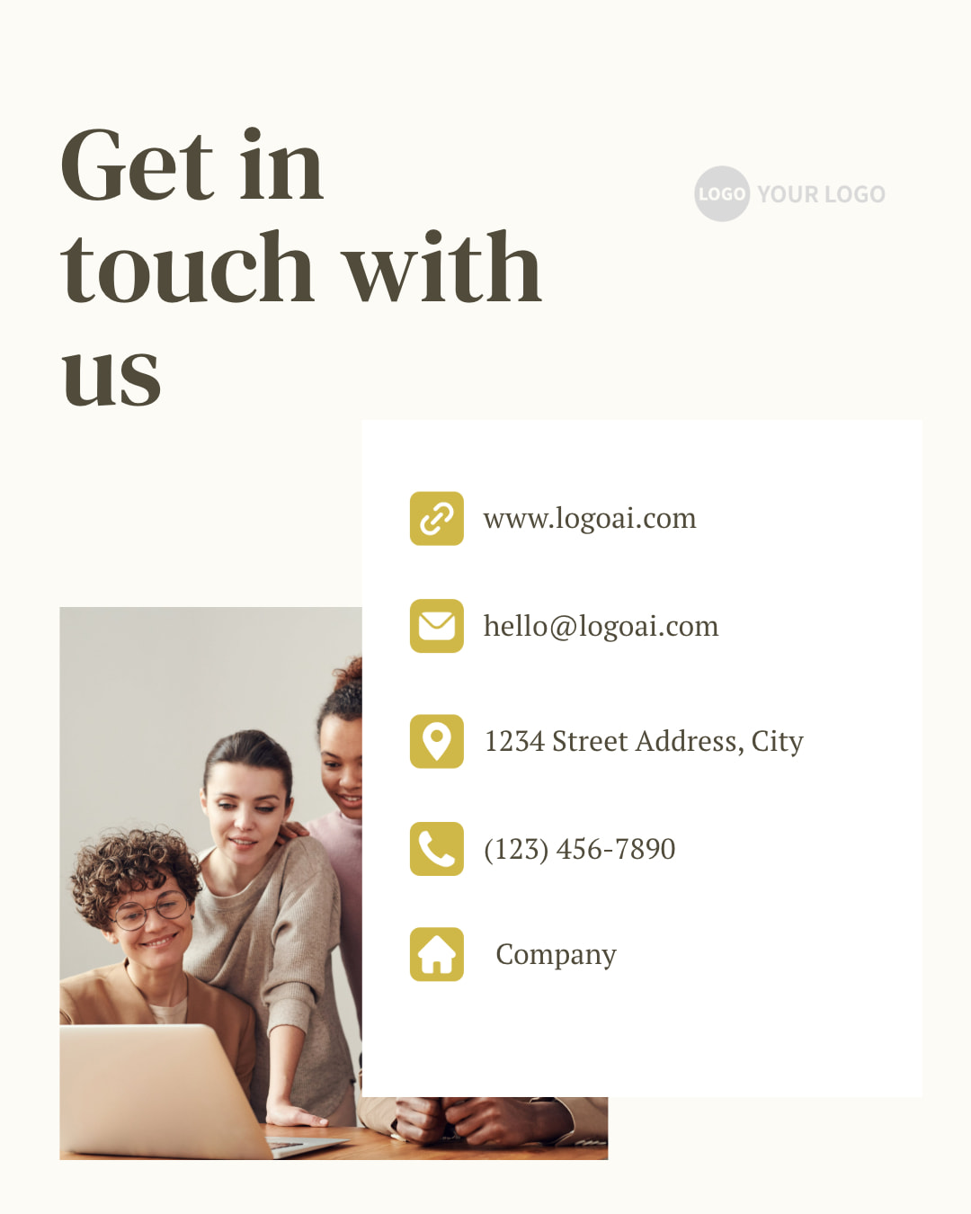 Beige Minimalist Contact Us Instagram Post Design