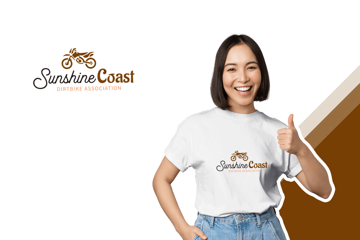 Simple lady wearing T-shirt display mockup - AiDesign